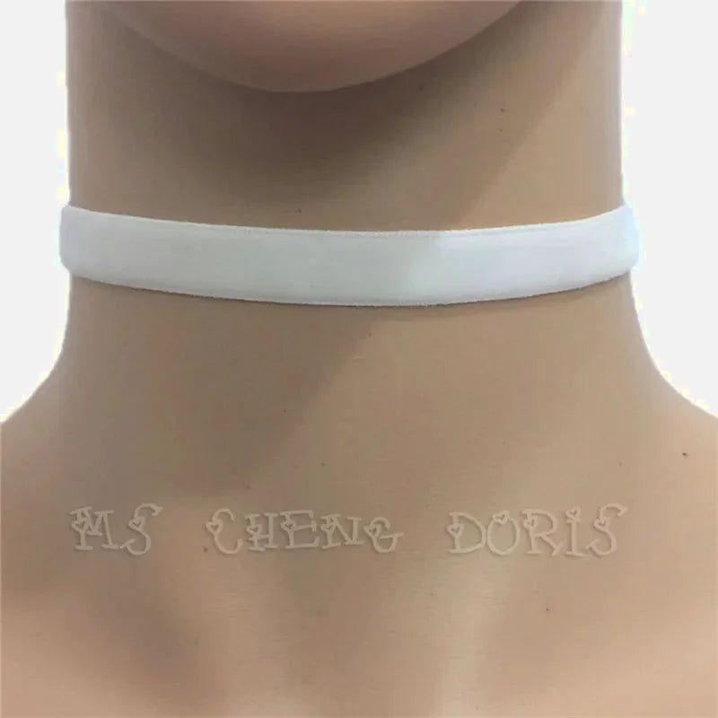 Choker Velours en Blanc
