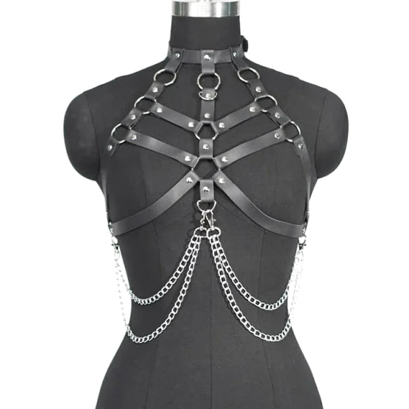 Collier harnais femme avec anneaux