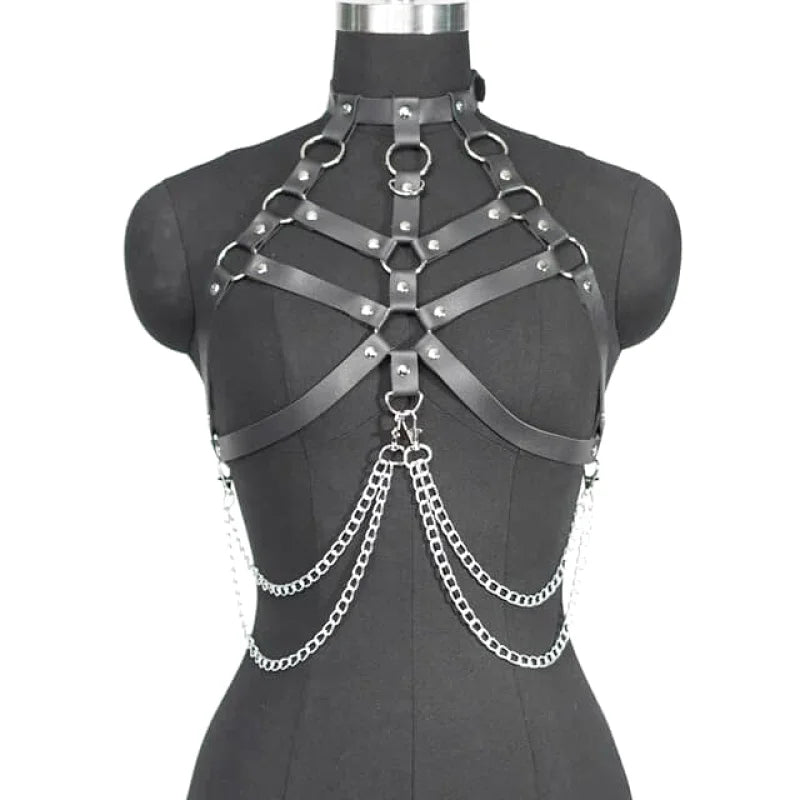 Collier harnais femme avec anneaux