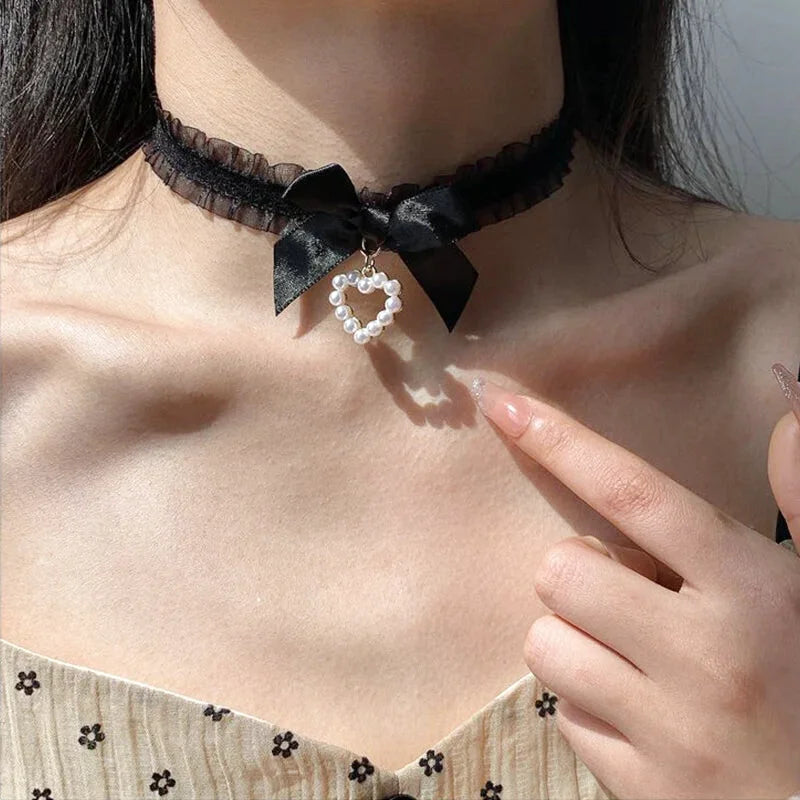 Collier Choker Dentelle Noir